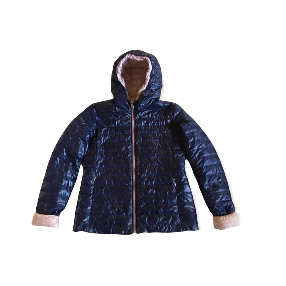 Girls “add” reversible down jacket. Size 10-12 Y